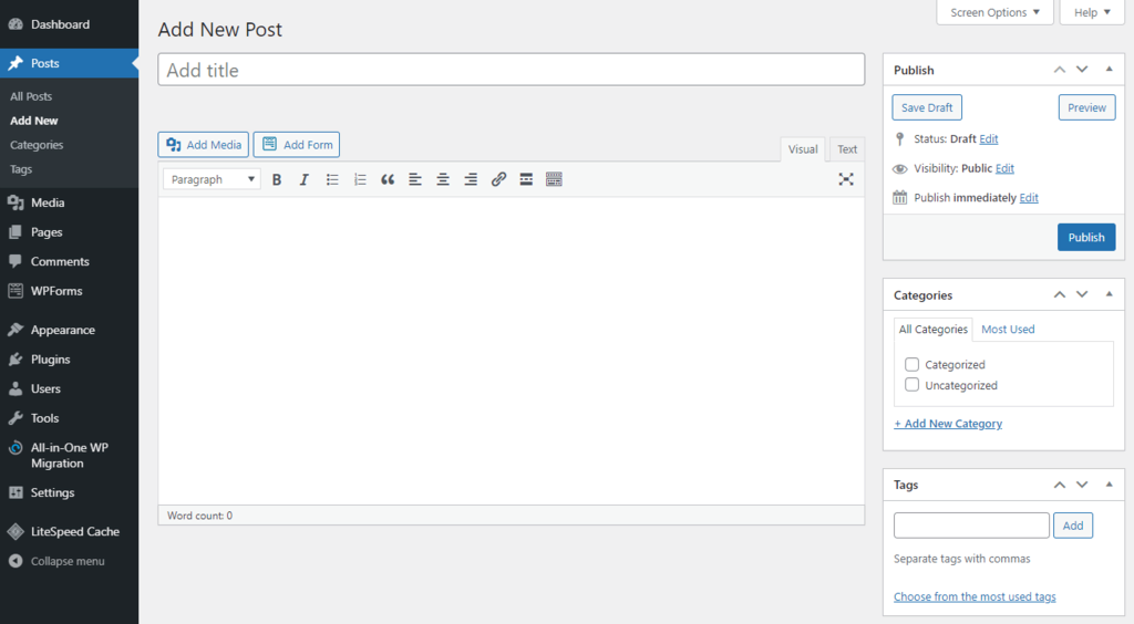 Menulis Artikel di WordPress