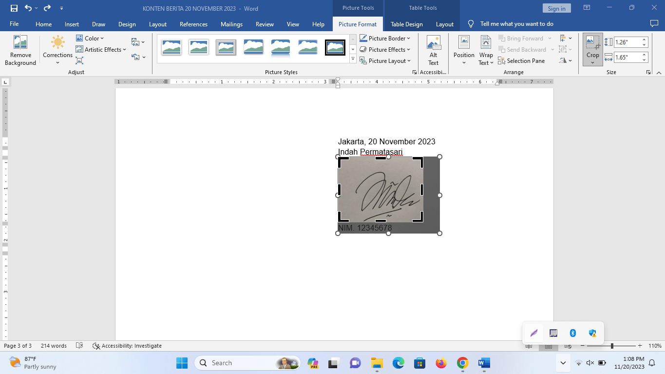 background tanda tangan