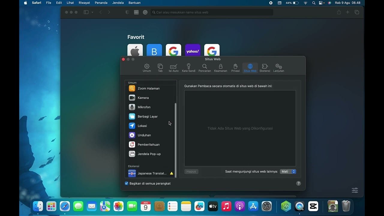 notifikasi di MacBook