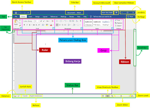 tampilan Microsoft Word