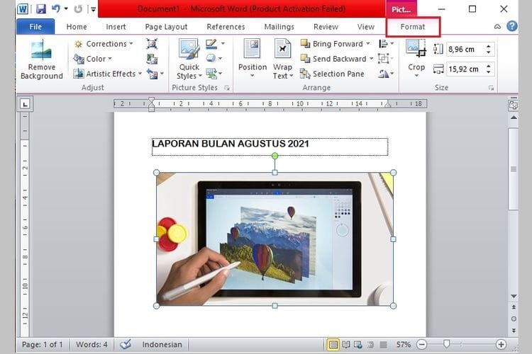 mengedit gambar di Microsoft Word