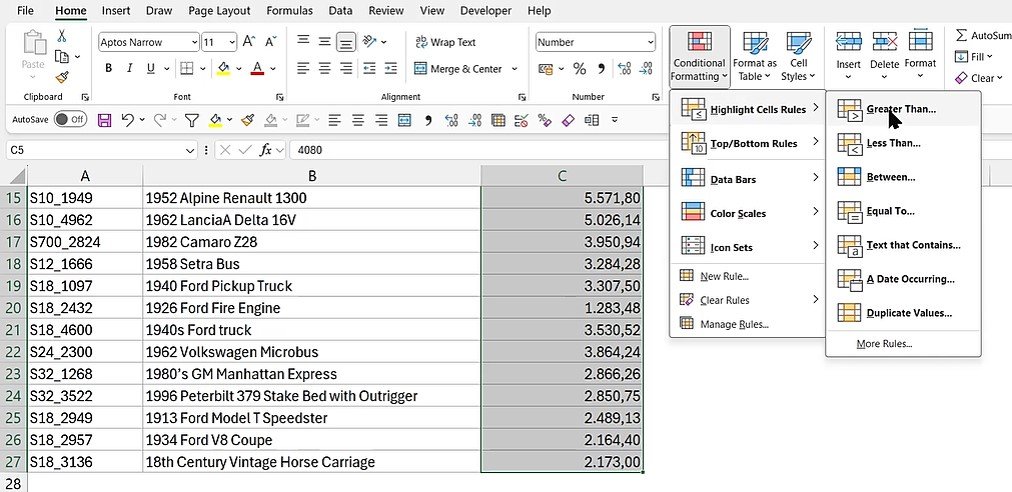 Conditional Formatting