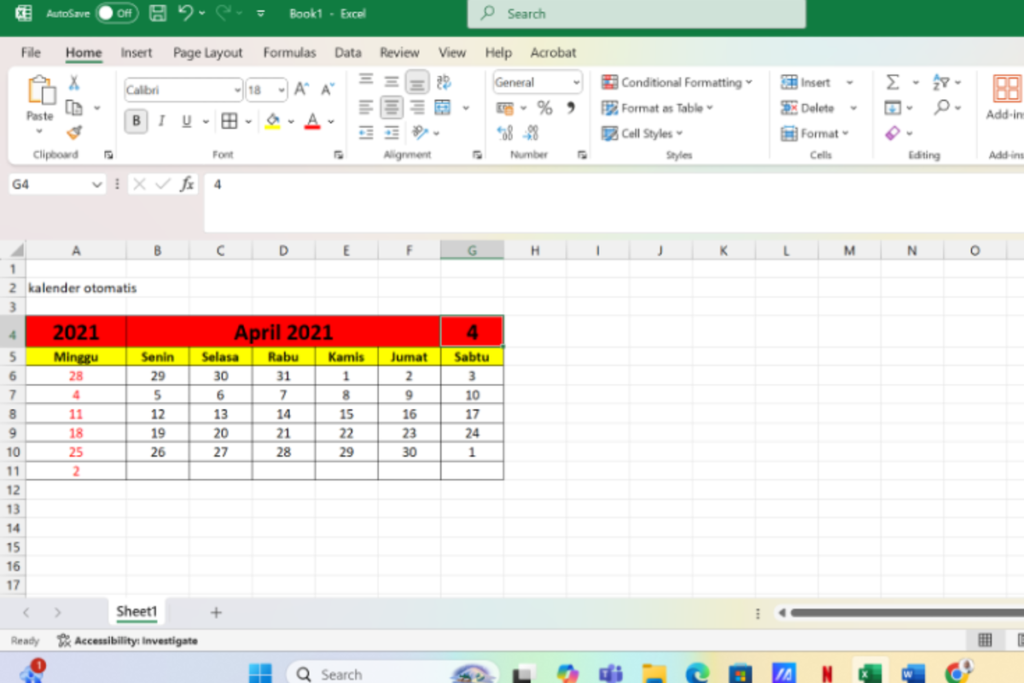 kalender Excel
