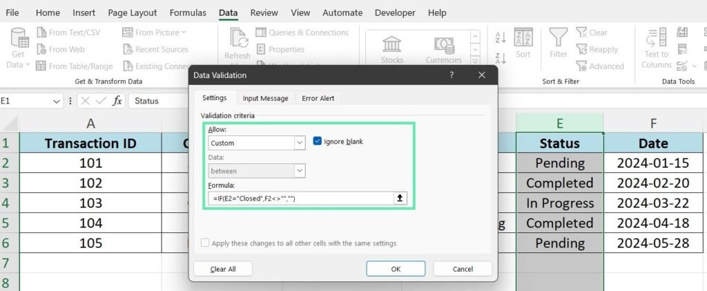 Data Validation